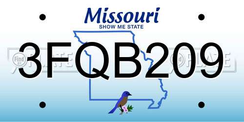 3FQB209 Missouri License Plate