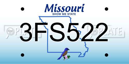 3FS522 Missouri License Plate