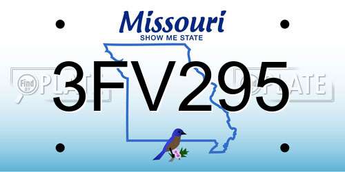3FV295 Missouri License Plate