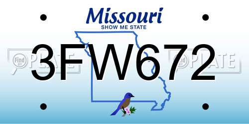 3FW672 Missouri License Plate