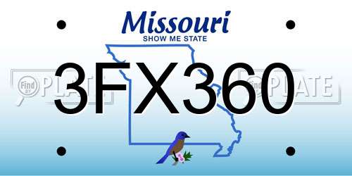 3FX360 Missouri License Plate