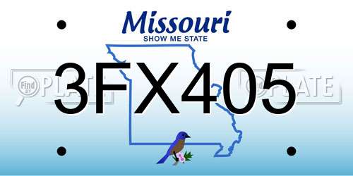 3FX405 Missouri License Plate