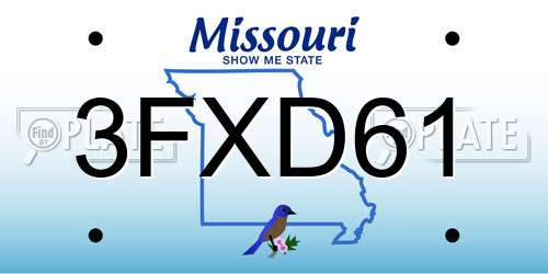 3FXD61 Missouri License Plate