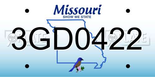 3GD0422 Missouri License Plate