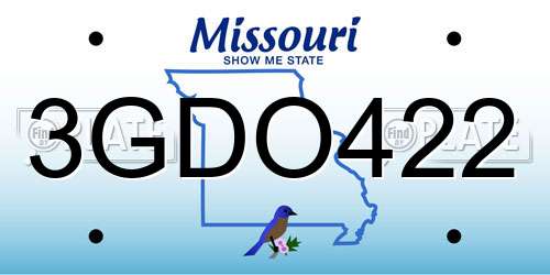 3GDO422 Missouri License Plate