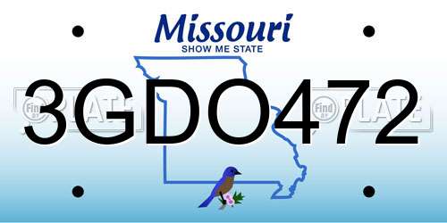 3GDO472 Missouri License Plate