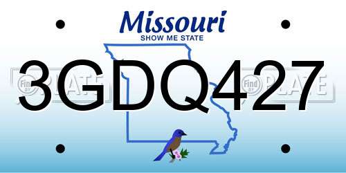 3GDQ427 Missouri License Plate
