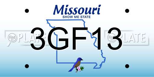3GF13 Missouri License Plate