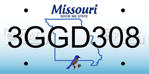 3GGD308 Missouri License Plate
