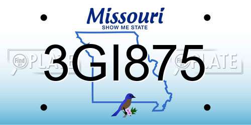 3GI875 Missouri License Plate