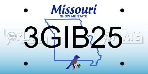 3GIB25 Missouri License Plate