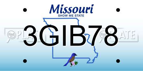 3GIB78 Missouri License Plate