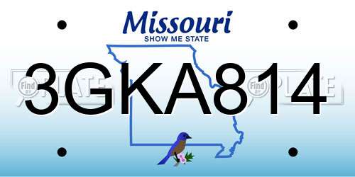 3GKA814 Missouri License Plate