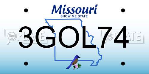 3GOL74 Missouri License Plate