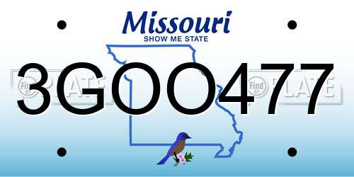 3GOO477 Missouri License Plate