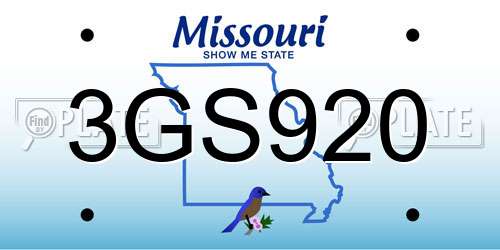 3GS920 Missouri License Plate