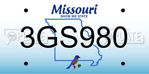 3GS980 Missouri License Plate