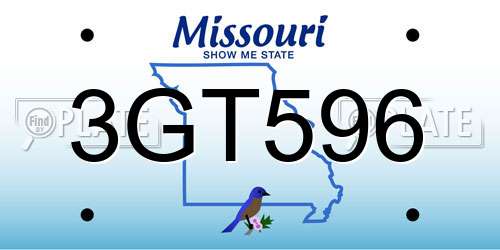 3GT596 Missouri License Plate