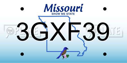 3GXF39 Missouri License Plate