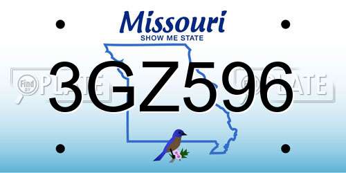3GZ596 Missouri License Plate