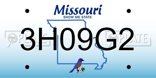 3H09G2 Missouri License Plate