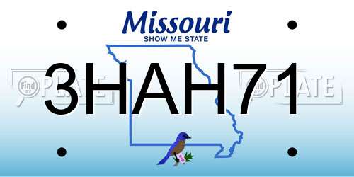 3HAH71 Missouri License Plate