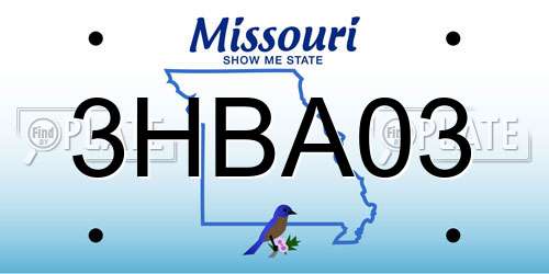 3HBA03 Missouri License Plate