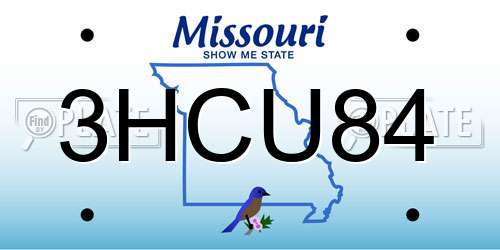 3HCU84 Missouri License Plate