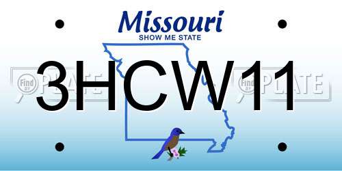 3HCW11 Missouri License Plate