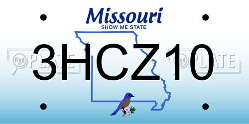3HCZ10 Missouri License Plate
