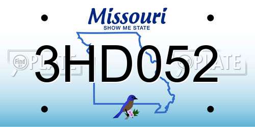 3HD052 Missouri License Plate
