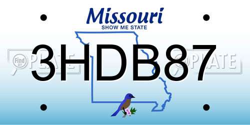 3HDB87 Missouri License Plate