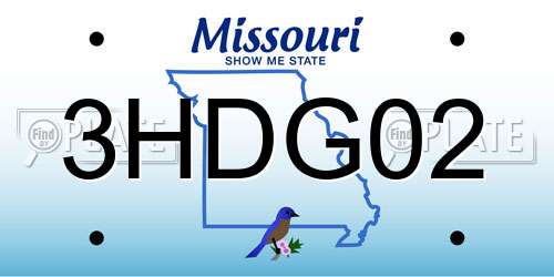 3HDG02 Missouri License Plate