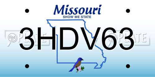 3HDV63 Missouri License Plate