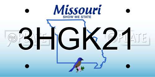 3HGK21 Missouri License Plate