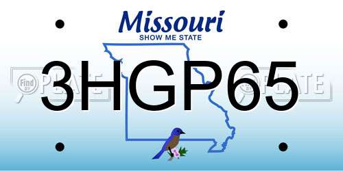 3HGP65 Missouri License Plate