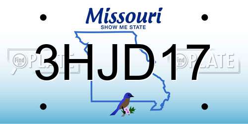3HJD17 Missouri License Plate