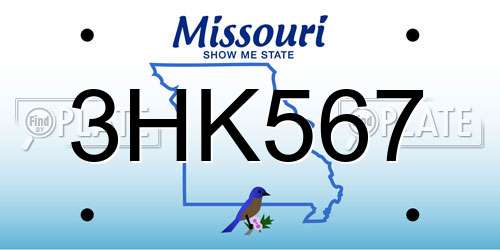 3HK567 Missouri License Plate