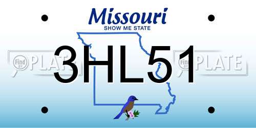 3HL51 Missouri License Plate