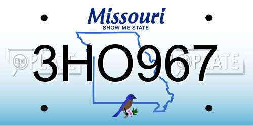 3HO967 Missouri License Plate