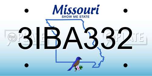 3IBA332 Missouri License Plate