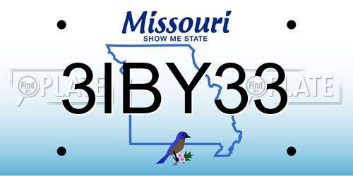 3IBY33 Missouri License Plate