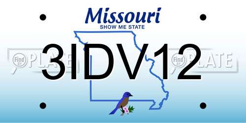 3IDV12 Missouri License Plate