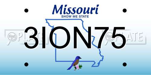 3ION75 Missouri License Plate