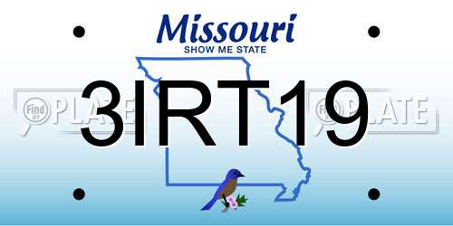3IRT19 Missouri License Plate