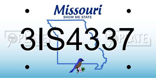 3IS4337 Missouri License Plate