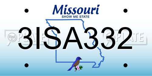 3ISA332 Missouri License Plate