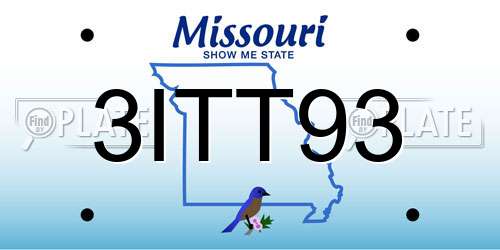 3ITT93 Missouri License Plate