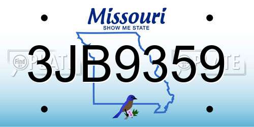3JB9359 Missouri License Plate