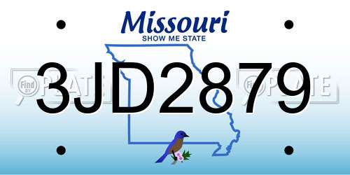 3JD2879 Missouri License Plate